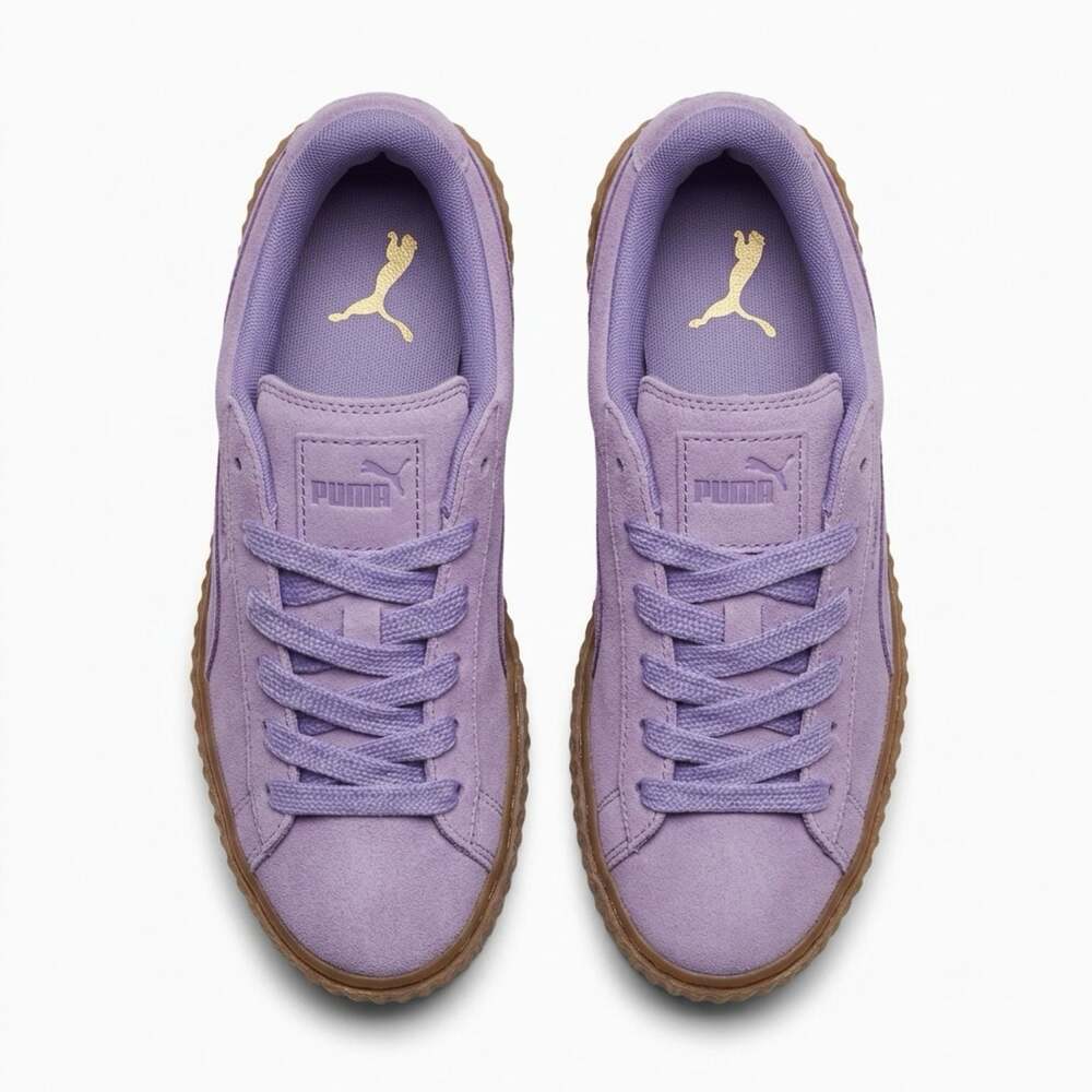Puma Platform Trace Suede Sneakers Purple Orange - Picture 4 of 4